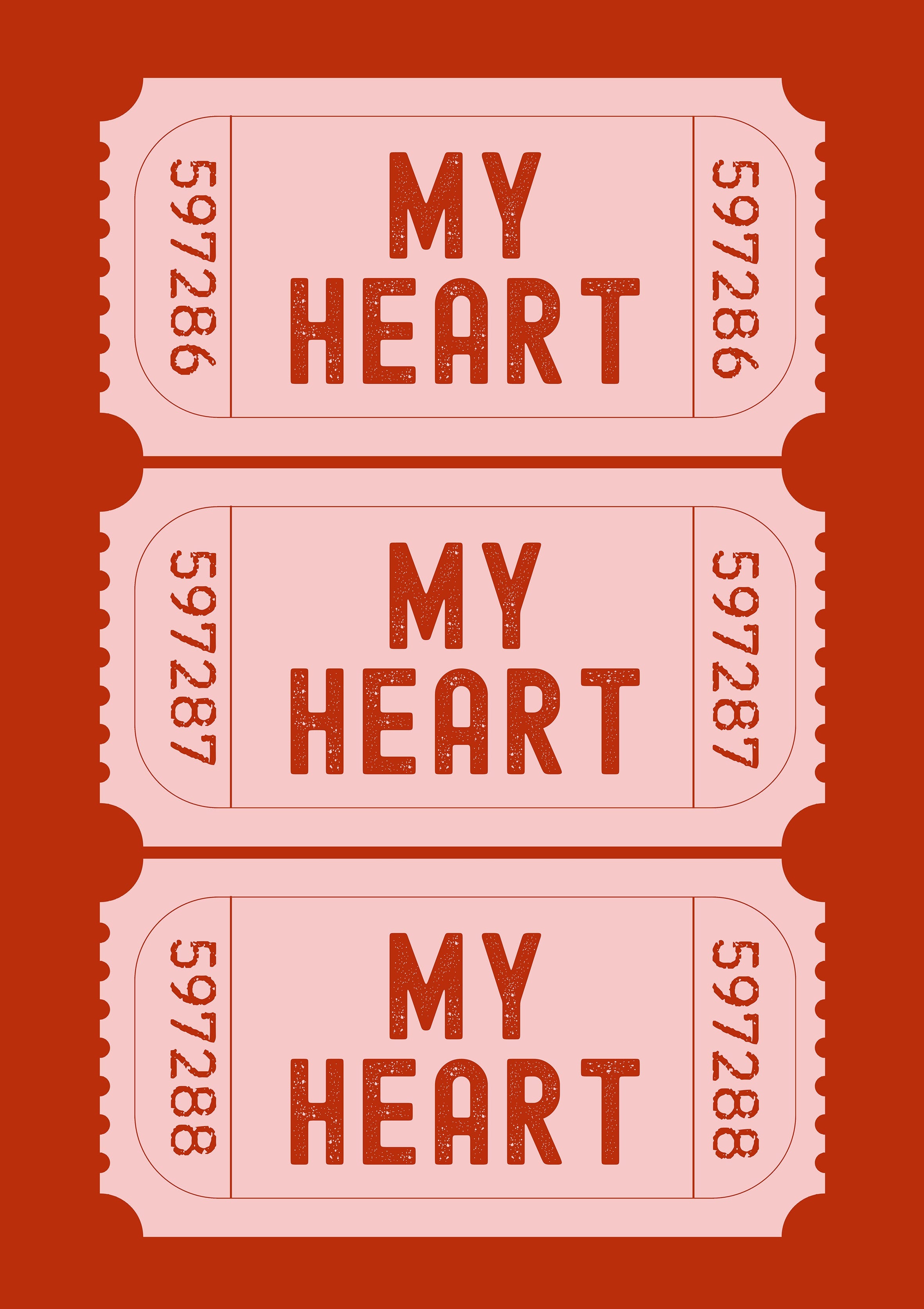 My Heart Ticket metal poster artwork